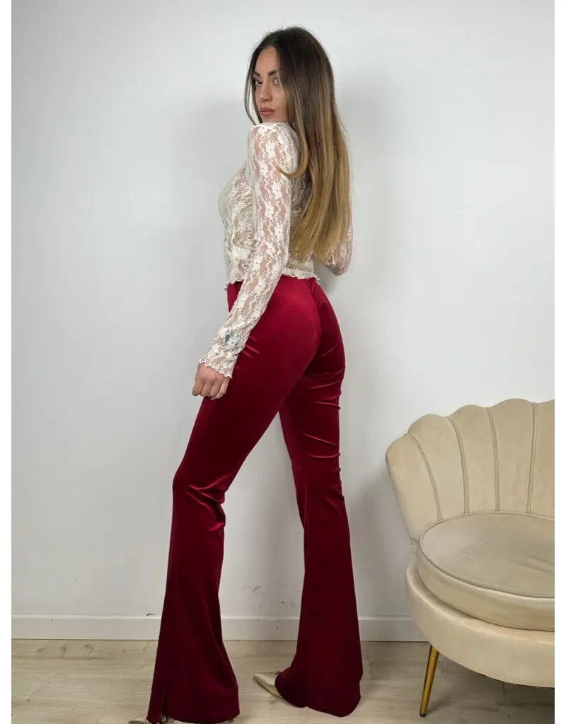 PANTALONI CINIGLIA BORDEAUX