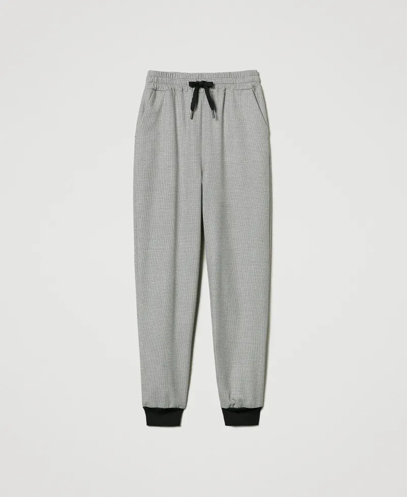 Pantaloni joggers in pied de poule