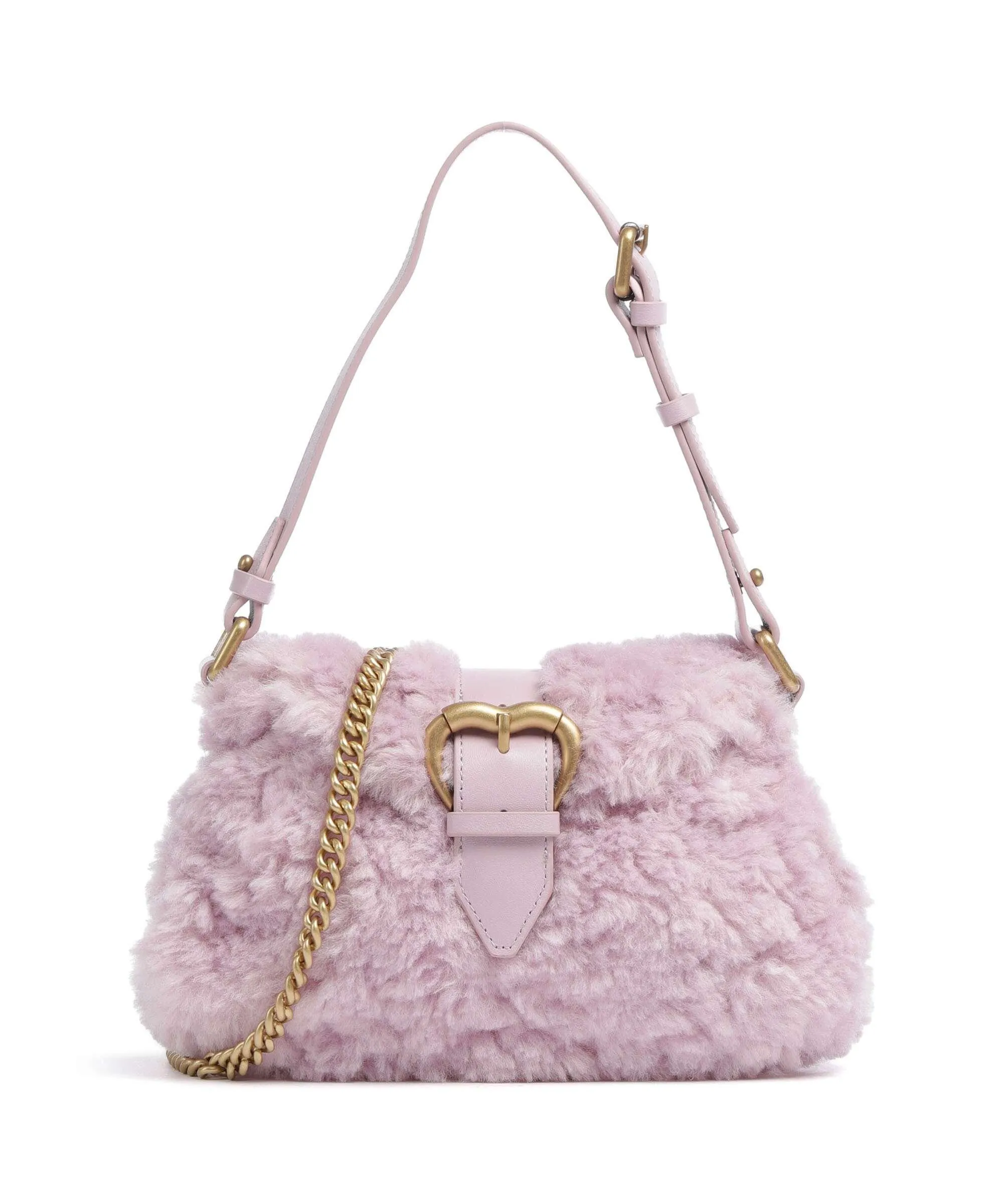  Pinko Jolene Mini Borsa a spalla eco-pelliccia viola  