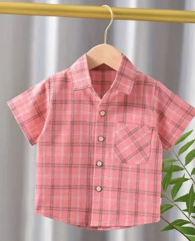 Ragazzi Camicette Estate Nuovo 2022 Bambini Ragazzi Moda Manica Corta Risvolto Monopetto Classica Camicia A Quadri Magliette E C