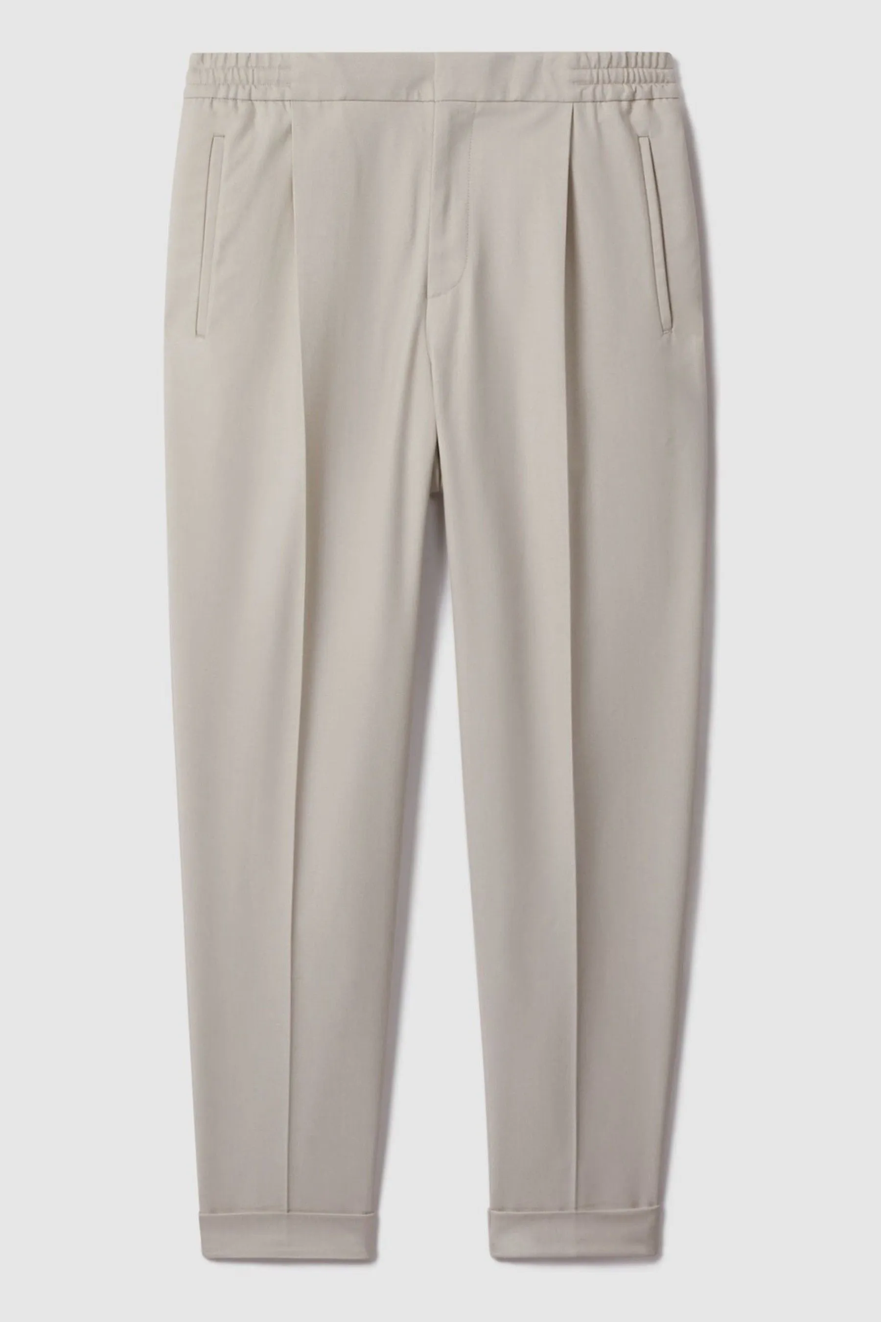 Reiss Brighton - Pantaloni comoda con coulisse e risvolti    