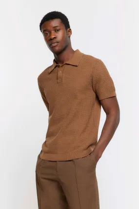 River Island - Polo in maglia testurizzata