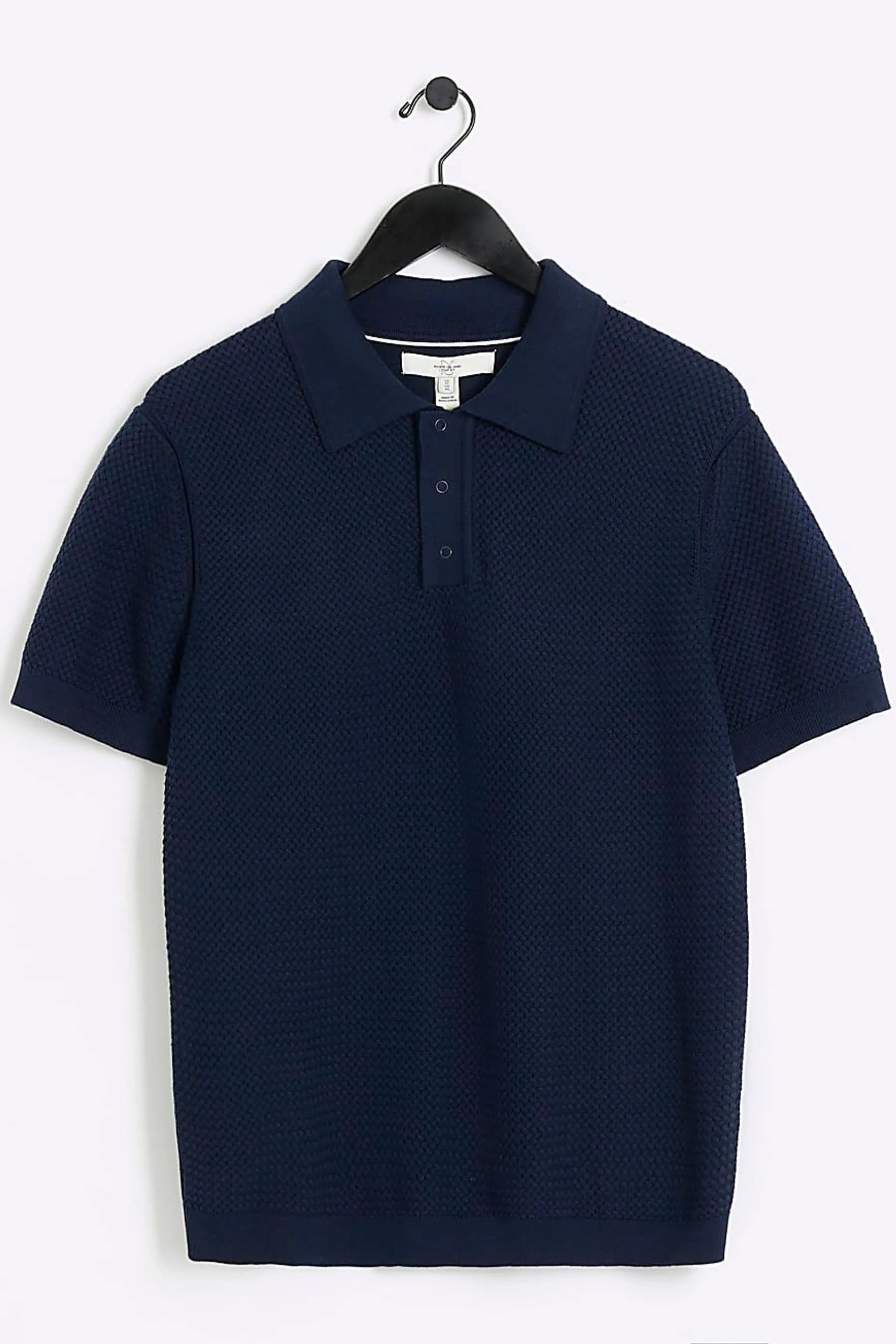 River Island - Polo in maglia testurizzata