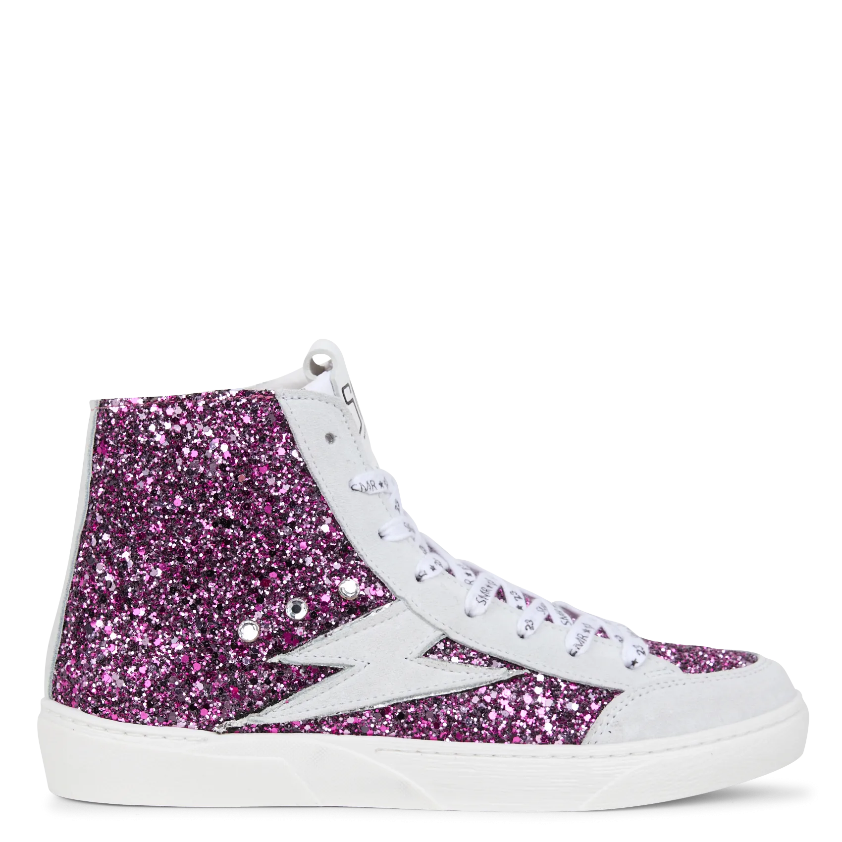  SEMERDJIAN - SMR   LORIK - Sneakers alte in pelle con paillettes | Rosa