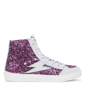  SEMERDJIAN - SMR   LORIK - Sneakers alte in pelle con paillettes | Rosa