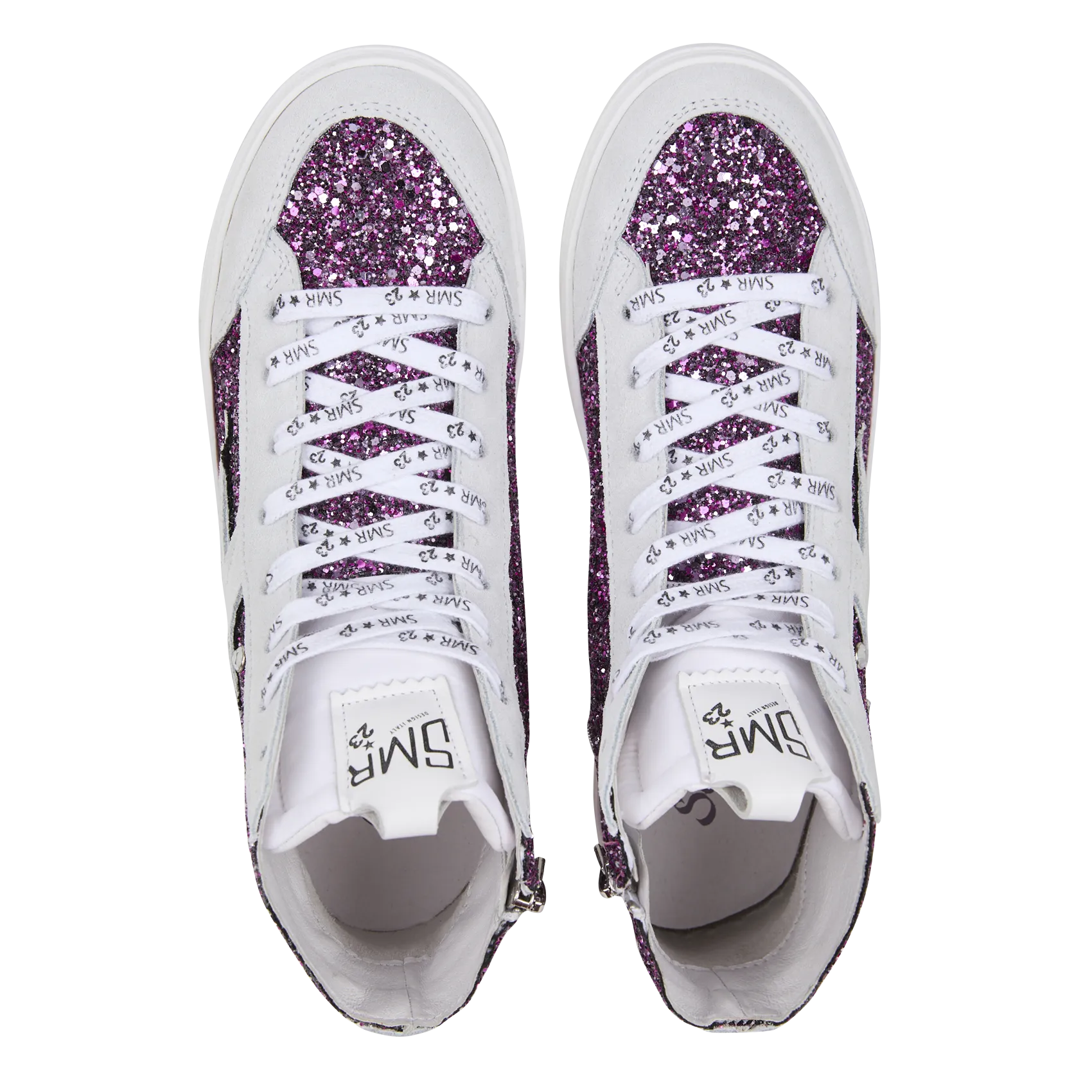  SEMERDJIAN - SMR   LORIK - Sneakers alte in pelle con paillettes | Rosa