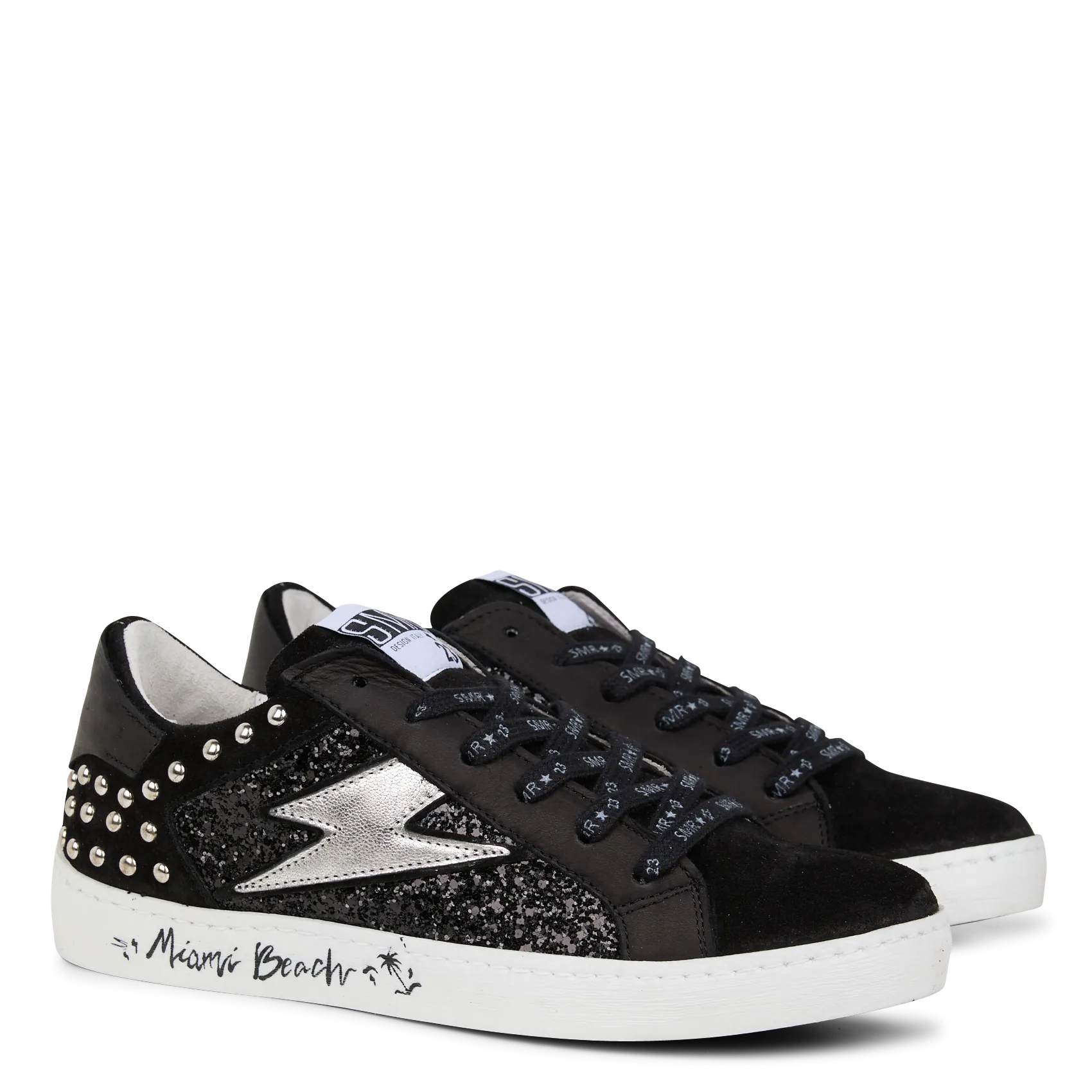  SEMERDJIAN - SMR   ROY - Sneakers basse in camoscio con paillettes | Nero