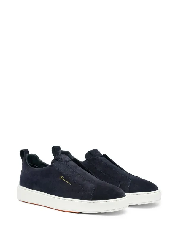 Slip-on sneakers in suede and rubber sole