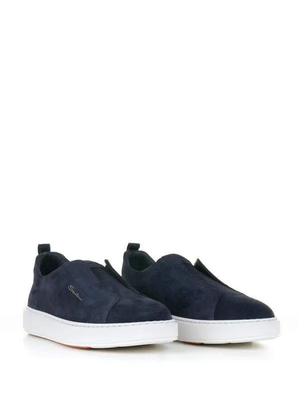 Slip-on sneakers in suede and rubber sole