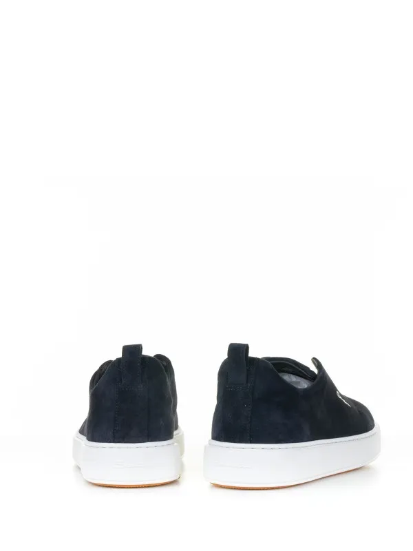 Slip-on sneakers in suede and rubber sole