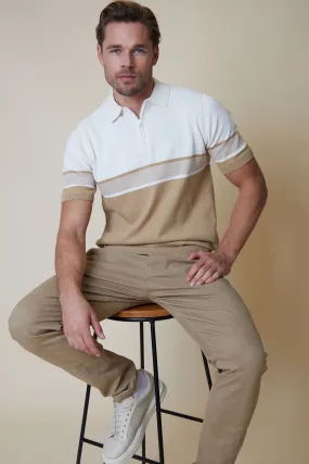 Threadbare - Polo in maglia Blend di cotone con zip a 1/4