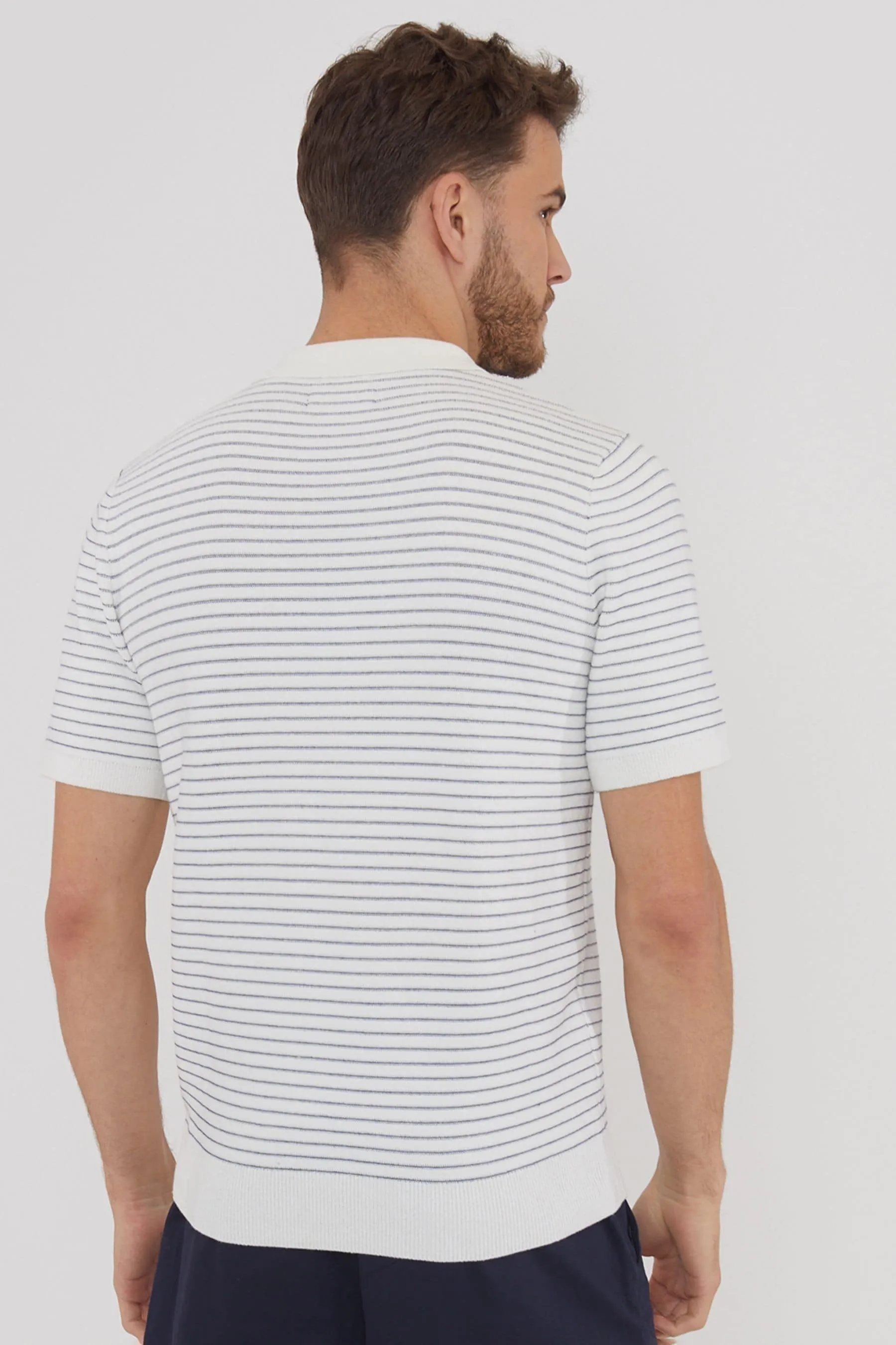 Threadbare - Polo in maglia Blend di cotone con zip a 1/4