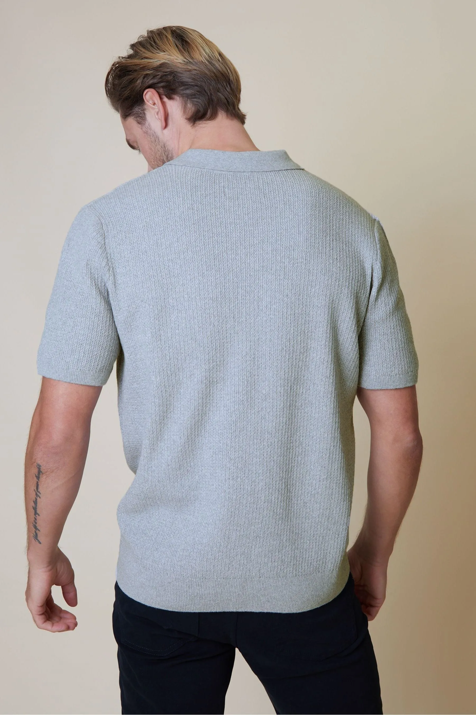 Threadbare - Trophy - Polo lavorata a maglia in misto cotone Manica corta sullo scollo