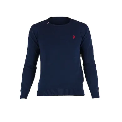 US Polo Assn Men's crew neck sweater in Burt cotton 64878-53241 179 blue 