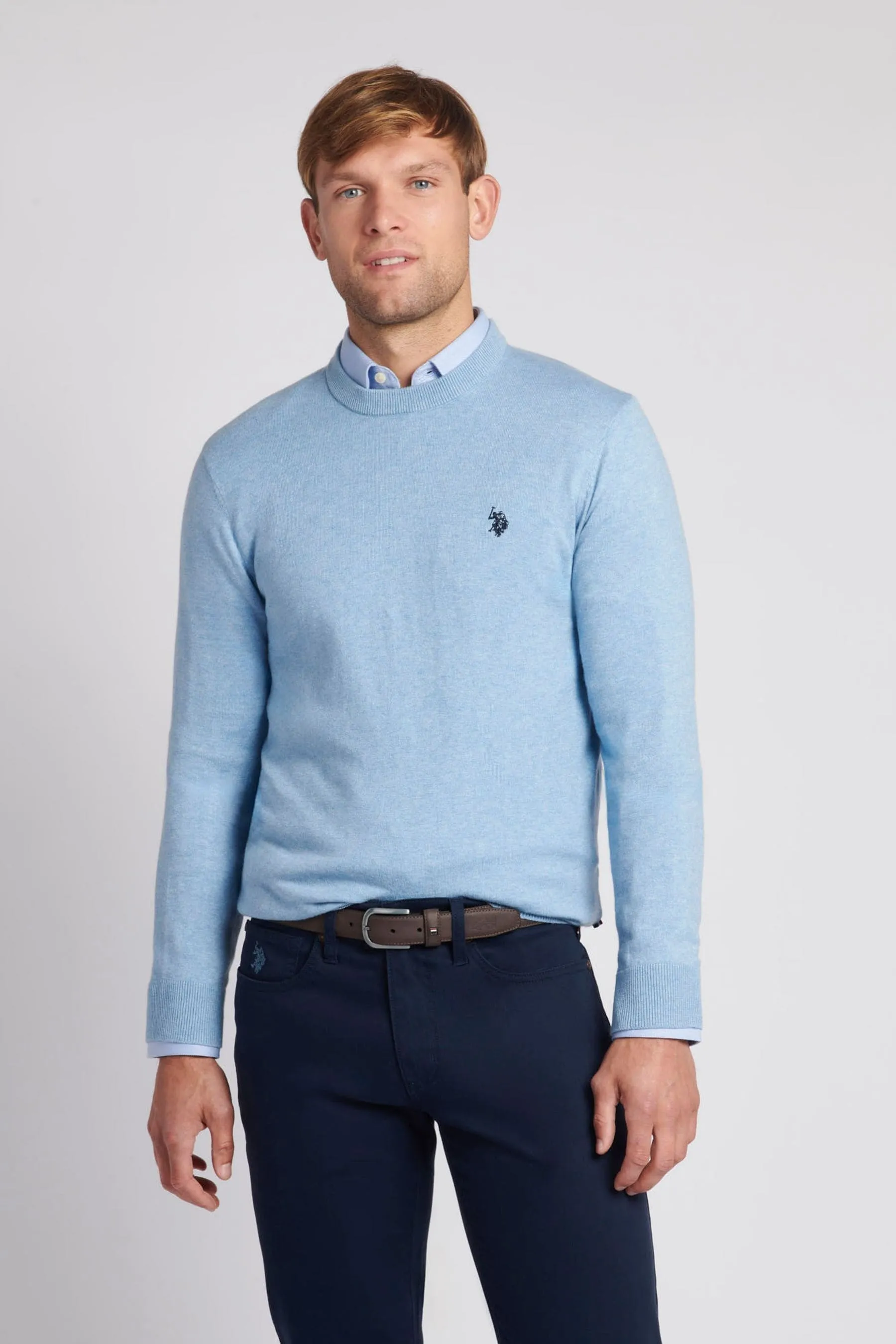 U.S. Polo Assn. Uomo - Maglia con Girocollo in cotone