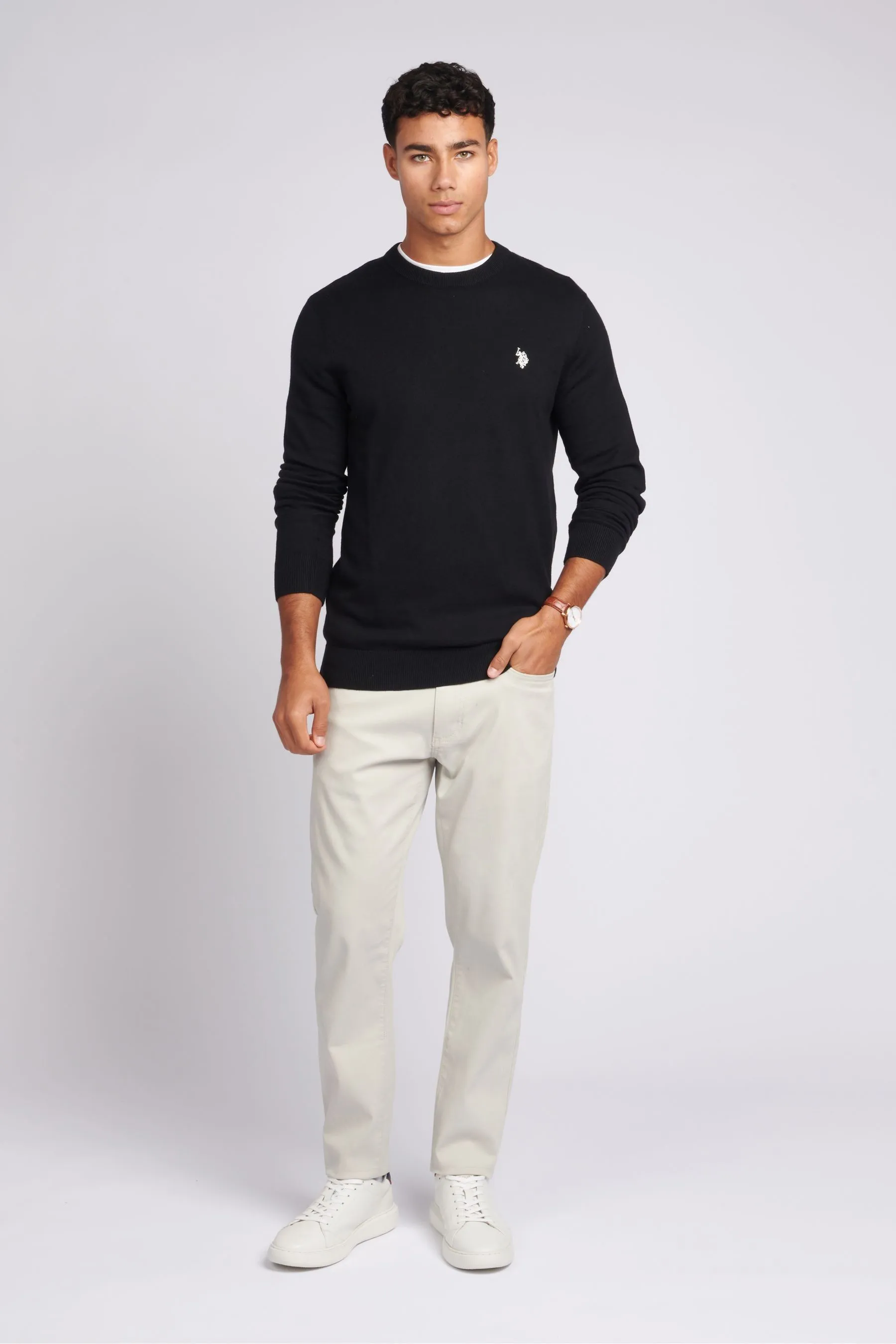 U.S. Polo Assn. Uomo - Maglia con Girocollo in cotone