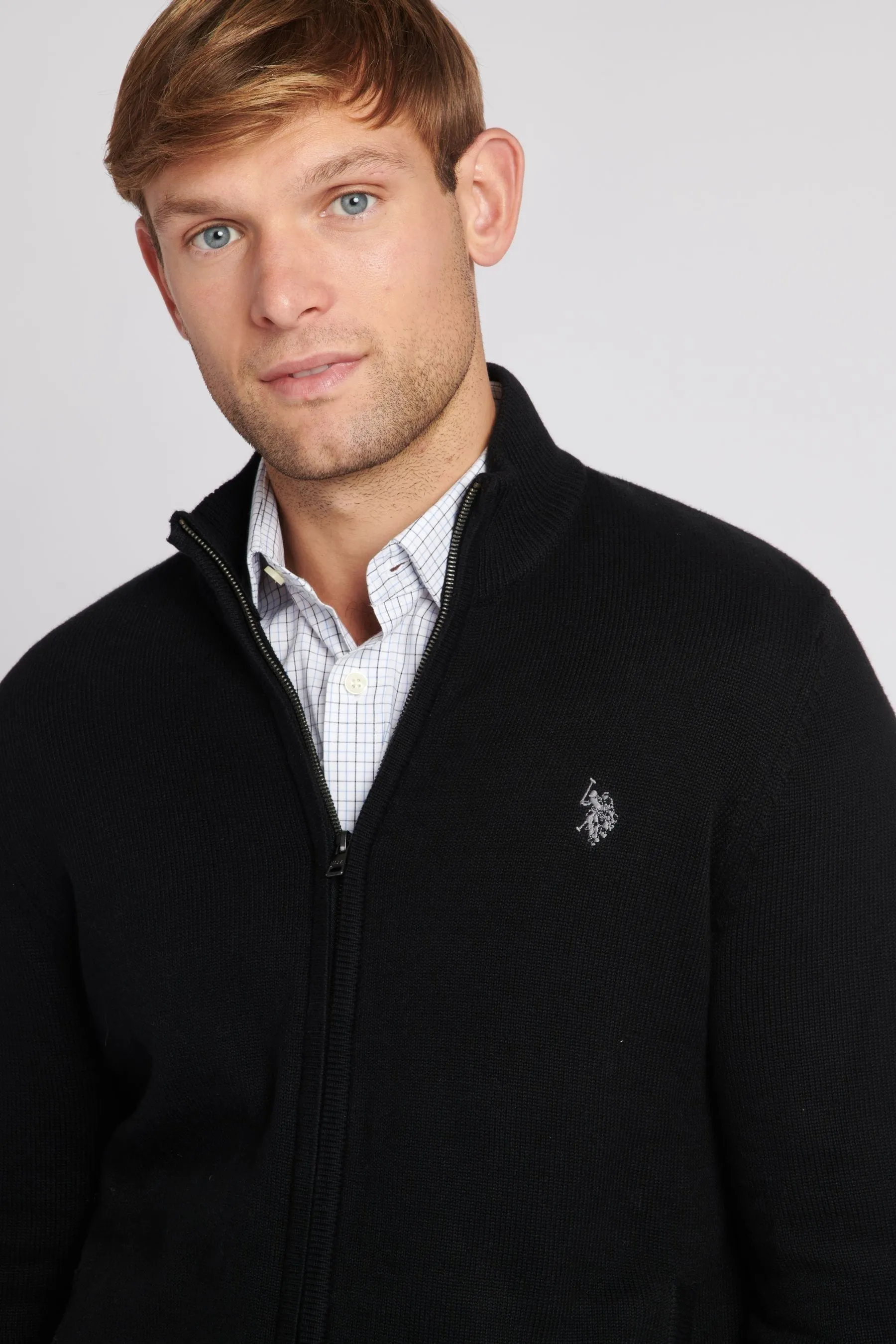 U.S. Polo Assn. Uomo - Nero lavorato a maglia - Cardigan