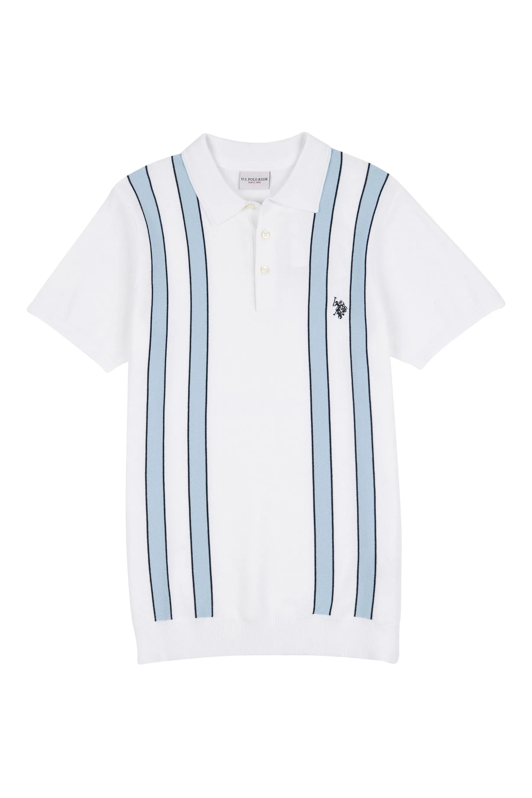 U.S. Polo Assn. Uomo regular Uomo - Bianco in maglia con A righe verticali - Polo