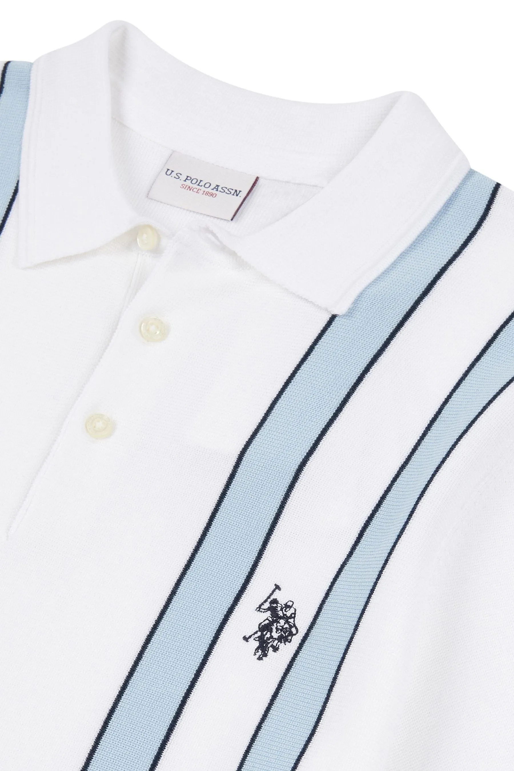 U.S. Polo Assn. Uomo regular Uomo - Bianco in maglia con A righe verticali - Polo