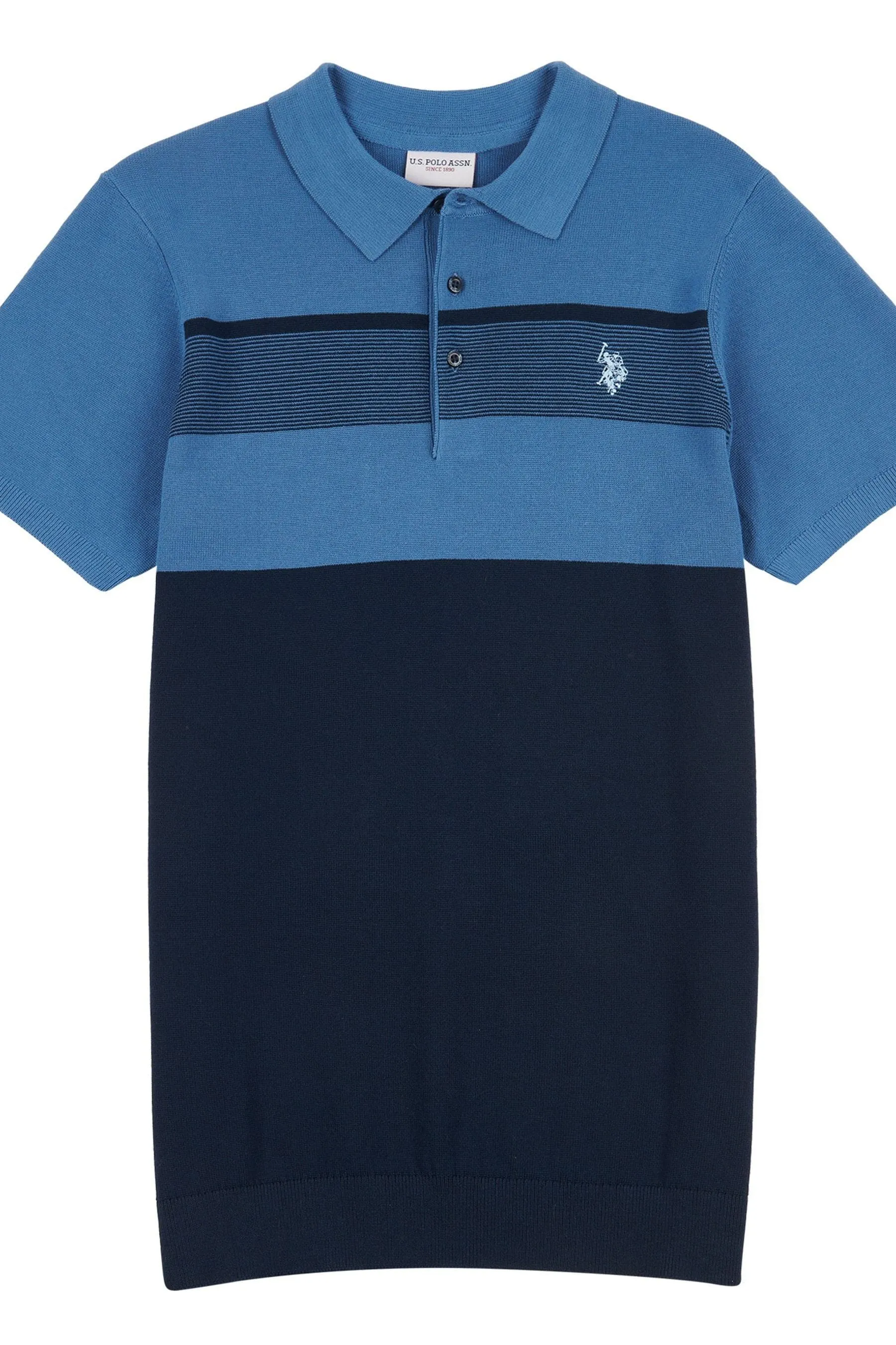 U.S. Polo Assn. Uomo regular Uomo - Blu vestibilità Blu - A righe - Polo lavorata a maglia