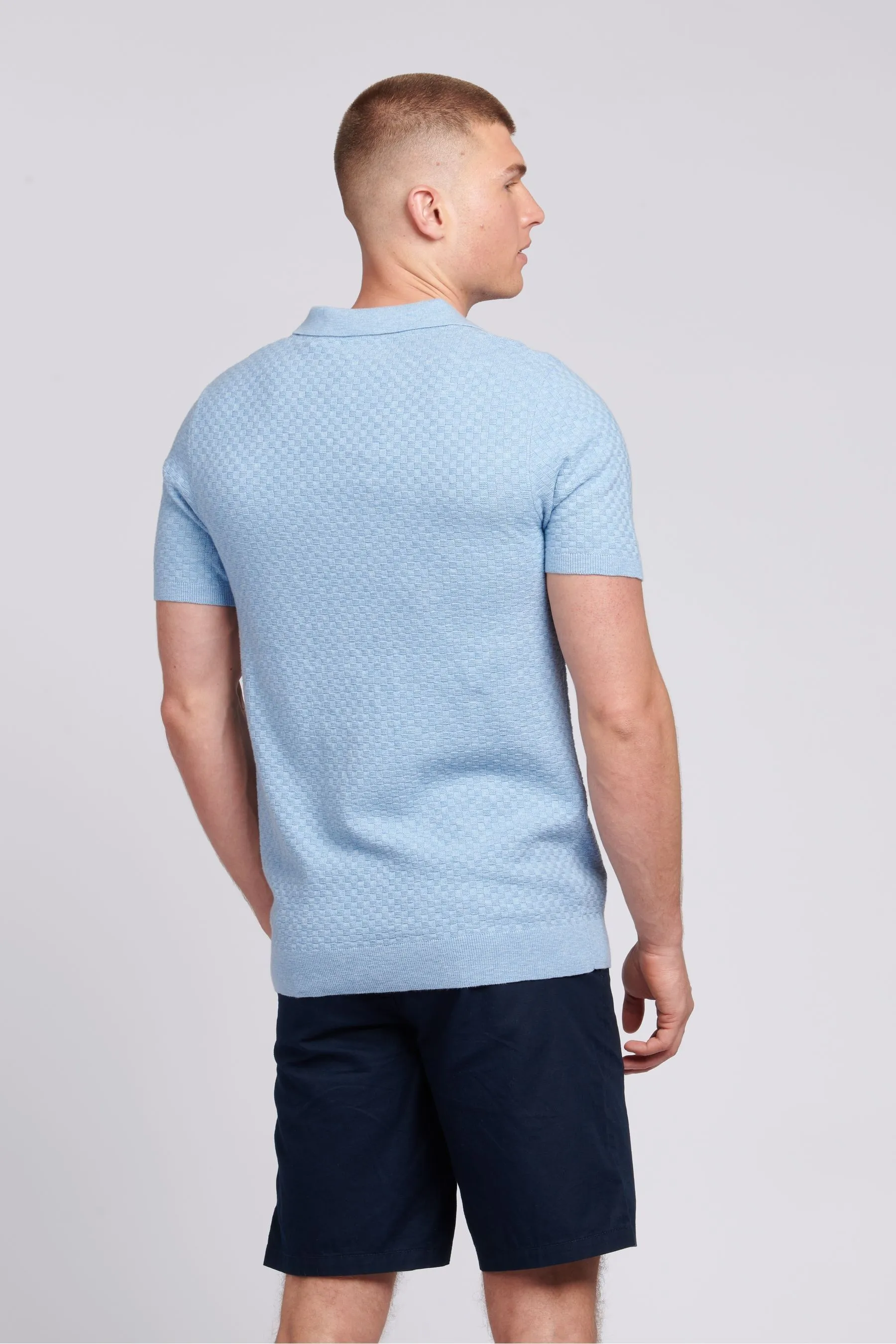 U.S. Polo Assn. Uomo regular Uomo - Blu vestibilità Blu - Polo in maglia testurizzata con rever