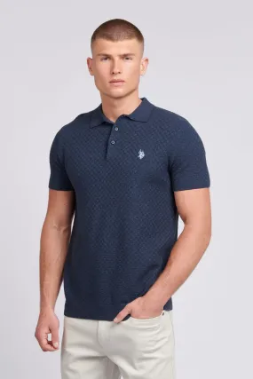 U.S. Polo Assn. Uomo regular Uomo - Blu vestibilità Blu - Polo in maglia testurizzata