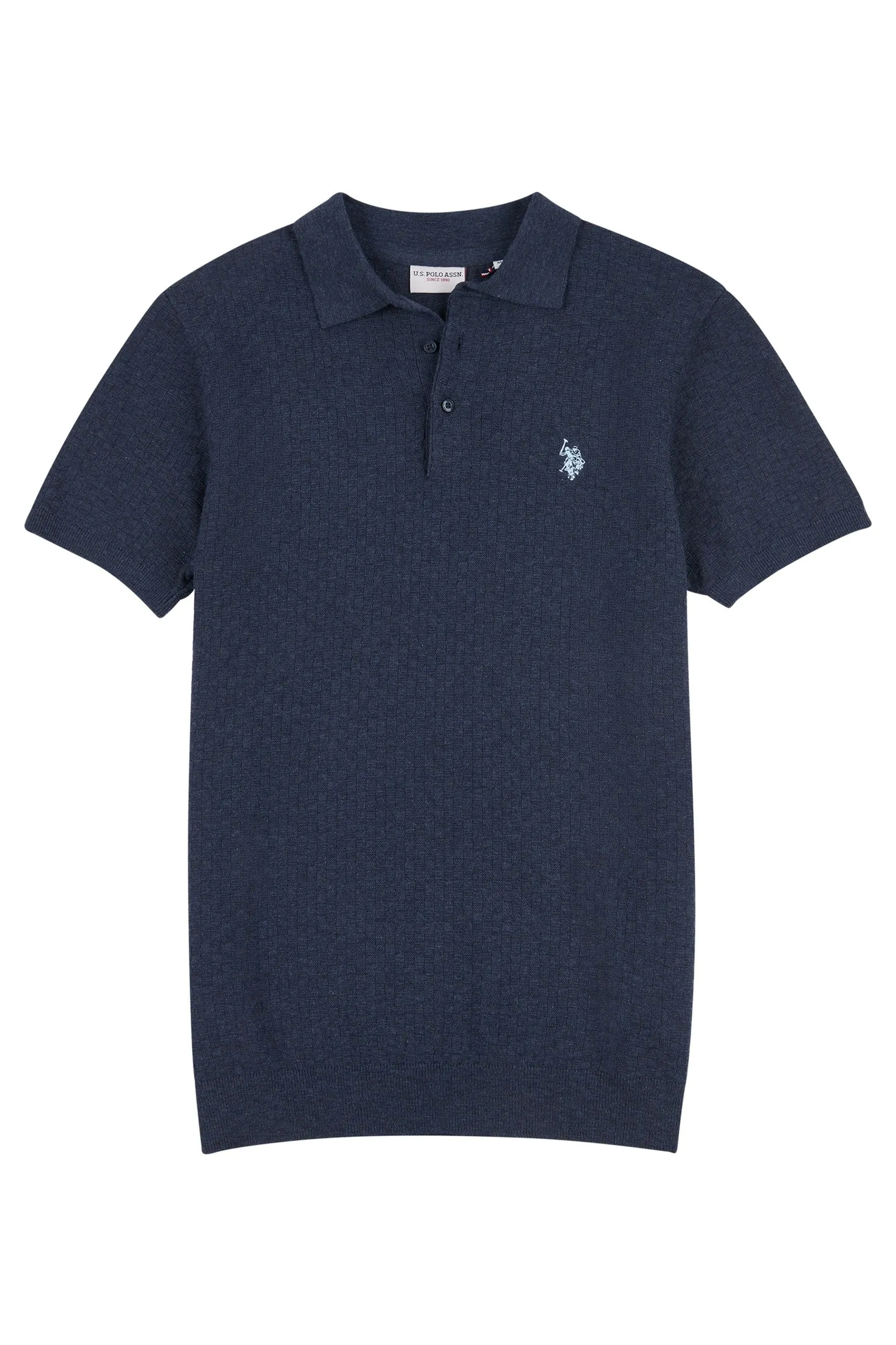 U.S. Polo Assn. Uomo regular Uomo - Blu vestibilità Blu - Polo in maglia testurizzata