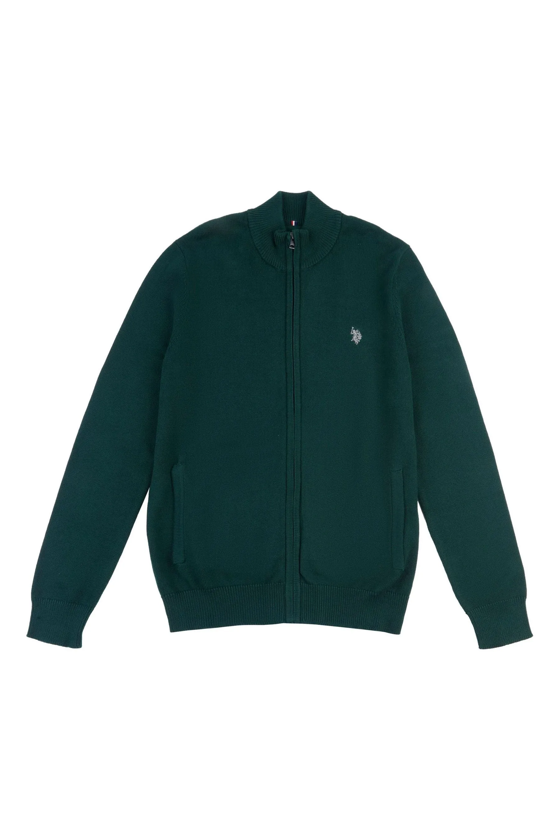 U.S. Polo Assn. Uomo Verde - Cardigan lavorato a maglia