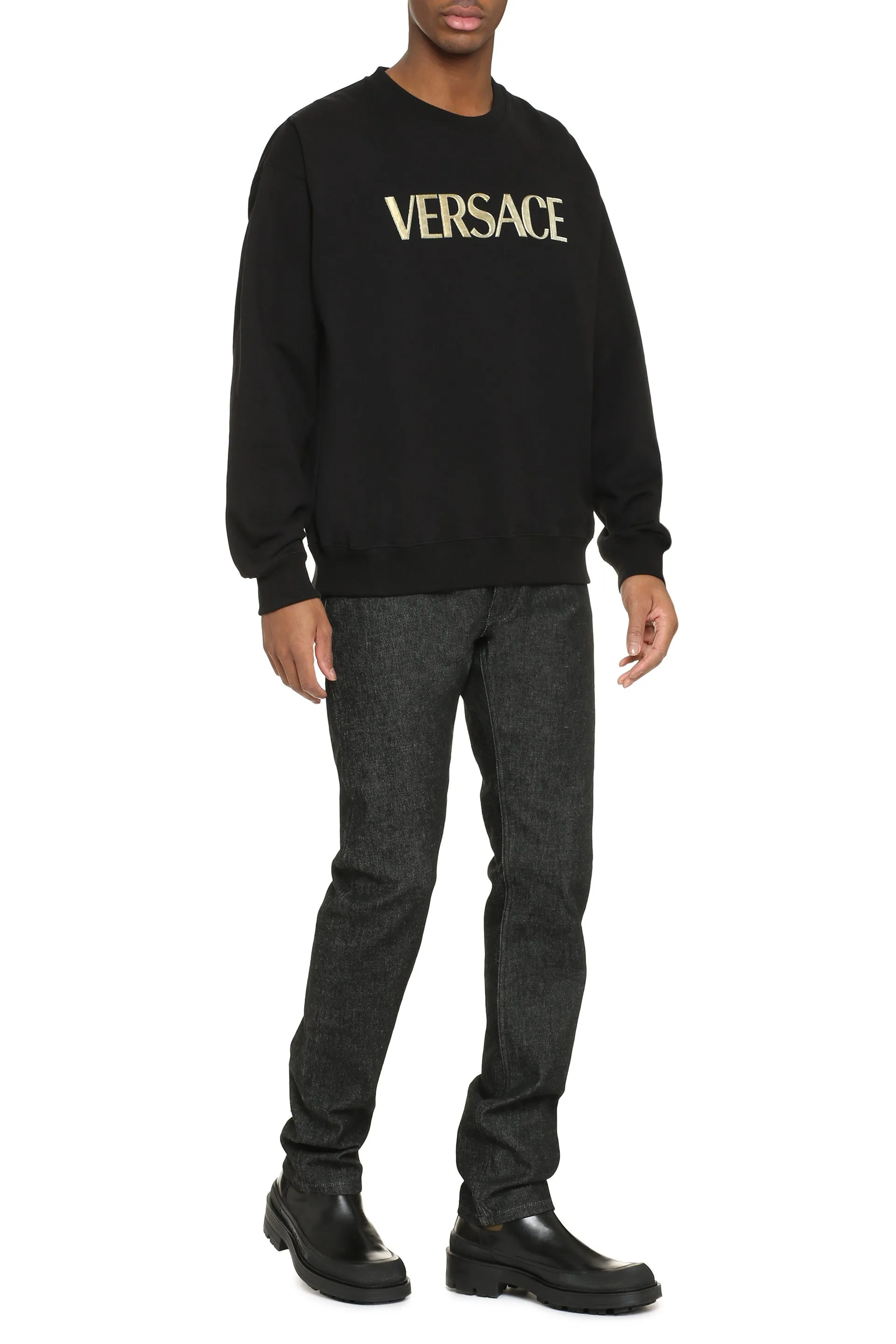 Versace Felpa in cotone con logo