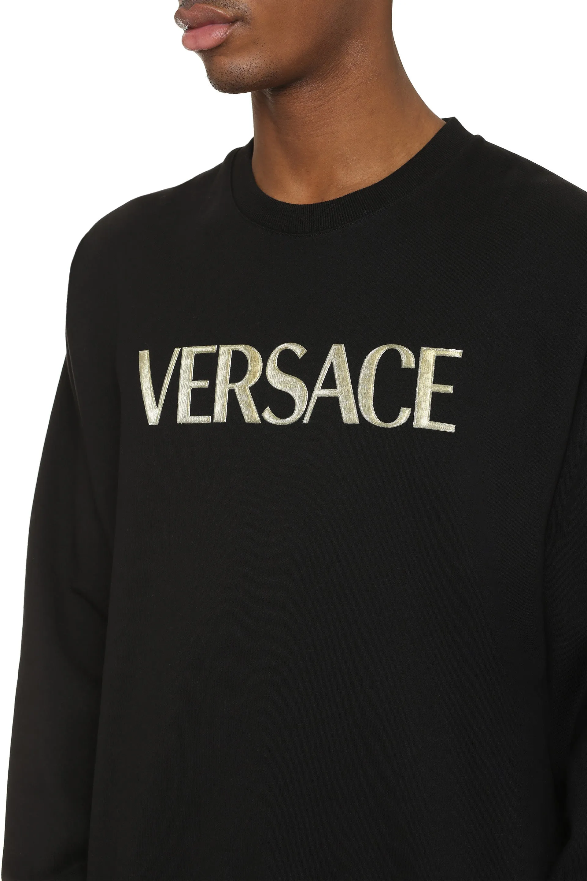 Versace Felpa in cotone con logo