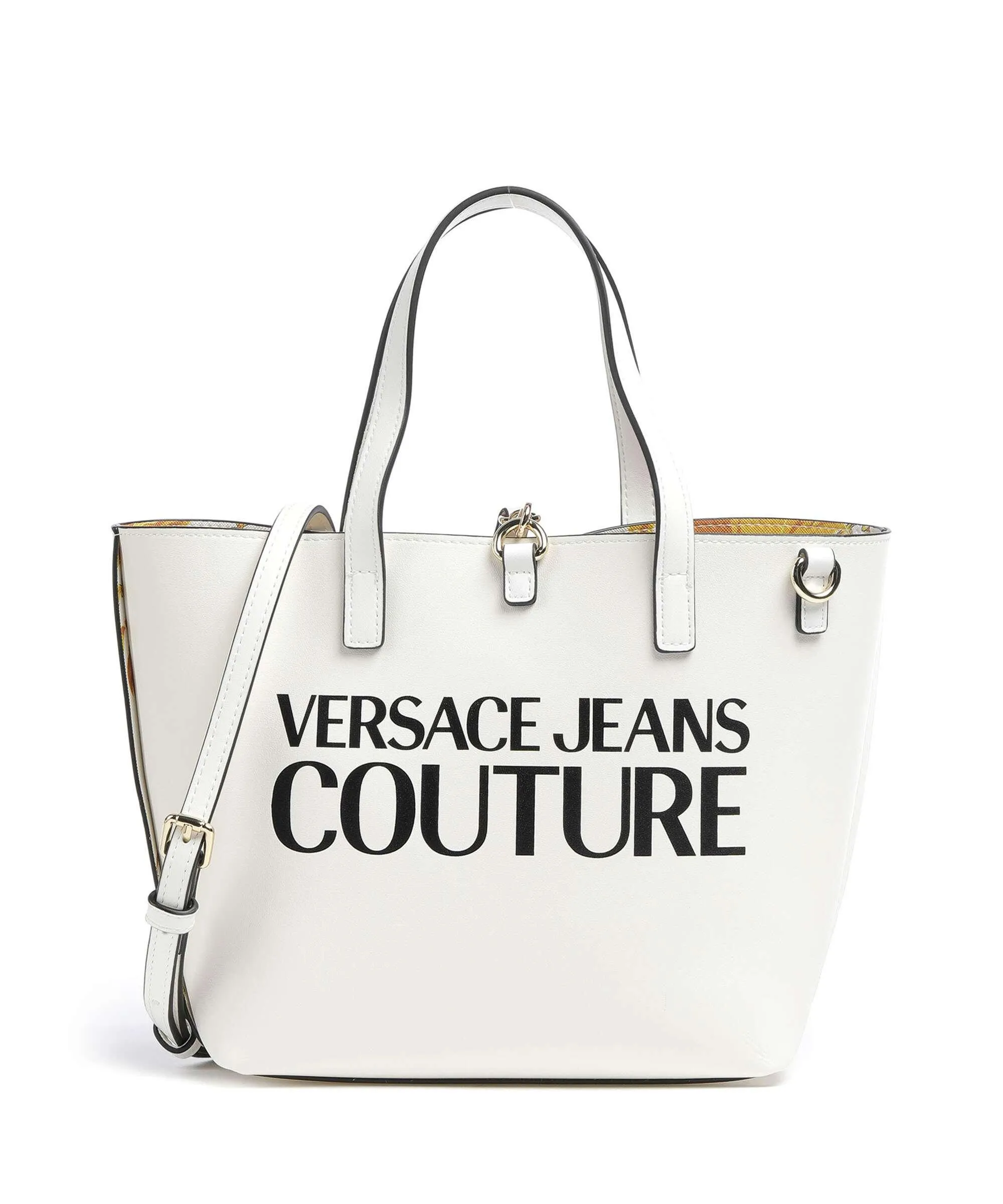  Versace Jeans Couture Reversible Shopper Borsa a mano pelle sintetica bianco  